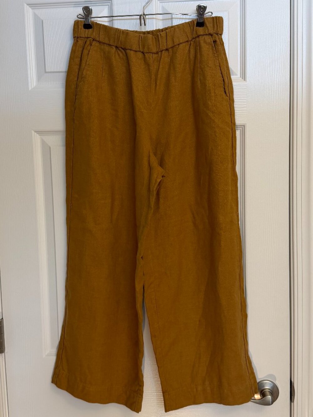 PENDLETON wide-leg goldenrod linen pants (M)